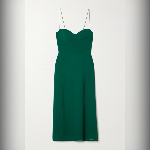 Reformation Dresses & Skirts - NWT Reformation Juliette Tie Sleeve Smocked Sweetheart Emerald Size 12
